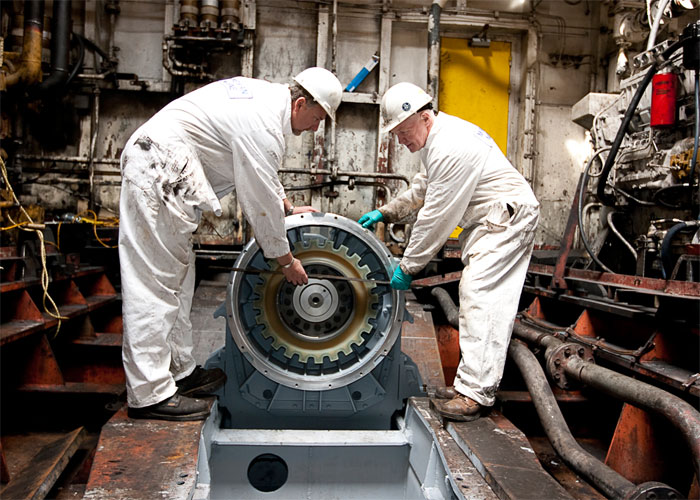 Modification of Engine Beds, and Main Engines installation of the MV Fraser Titan